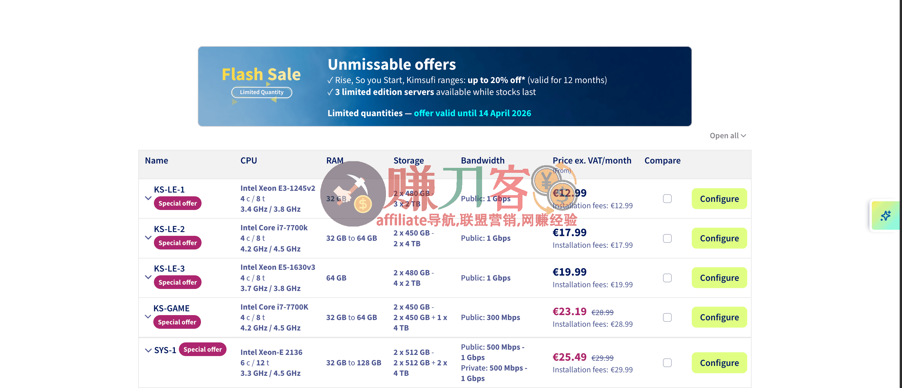 最新ovhcloud优惠码2026,大促,环保专用服务器KS、SYS 和 RISE 最高8折优惠